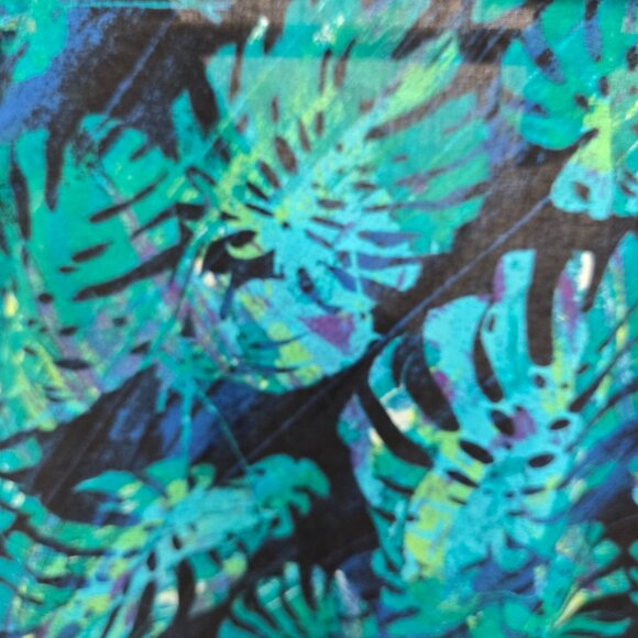 Catherines Black Blue Green Tropical Plant Beaded Buttons Cotton Tank 4x 30/32W - Picture 12 of 14